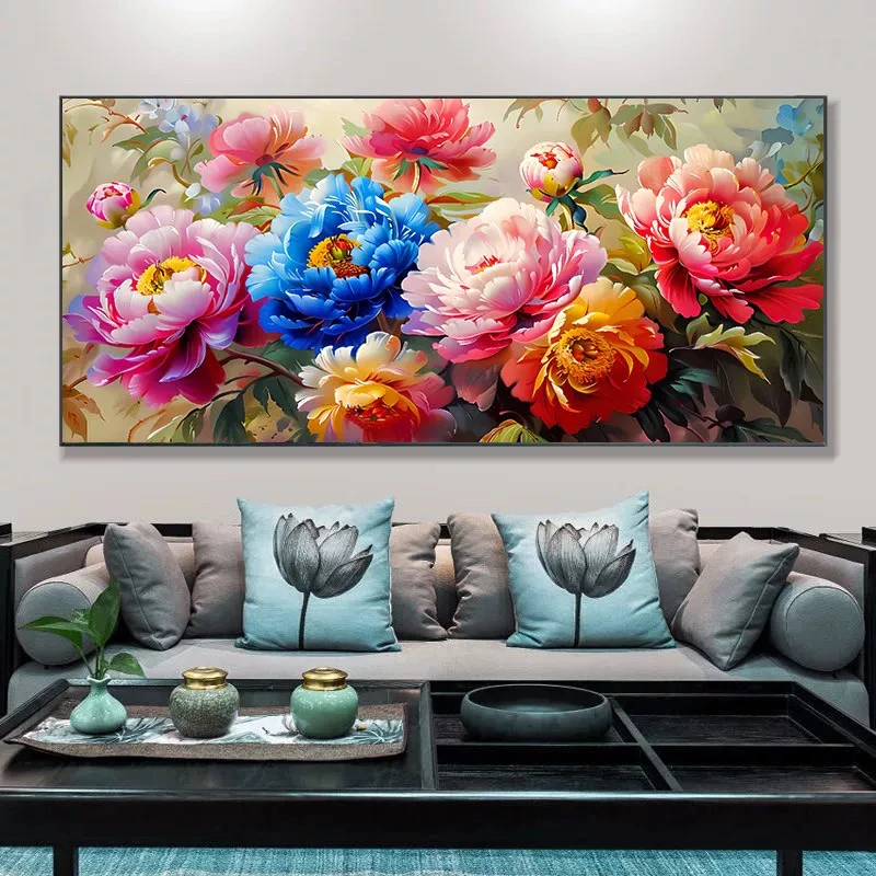 纯手工绣好十字绣成品不带裱框万紫千红牡丹花客厅挂画