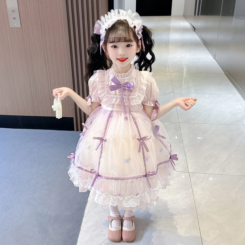 女童洛丽塔连衣裙儿童蕾丝生日裙子洋气夏季小女孩公主裙夏款网红