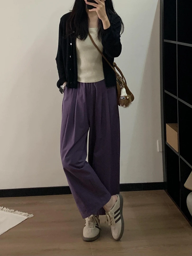 日系气质宽松气球裤大码女微胖mm秋季高腰显瘦修饰腿型百搭阔腿裤