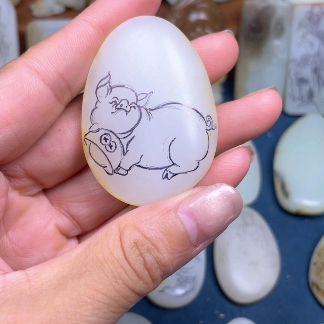 挂件未镶嵌定制和田玉你***哥