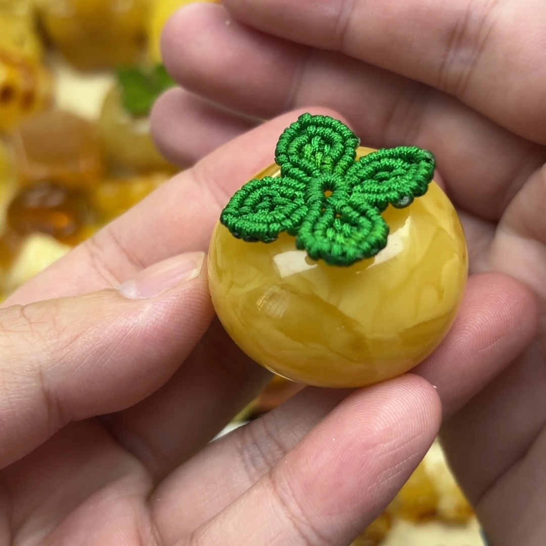 裸石蜜蜡未镶嵌俄料柿子