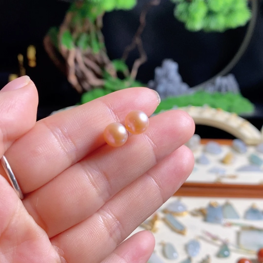 淡水珍珠耳饰银S925镶嵌