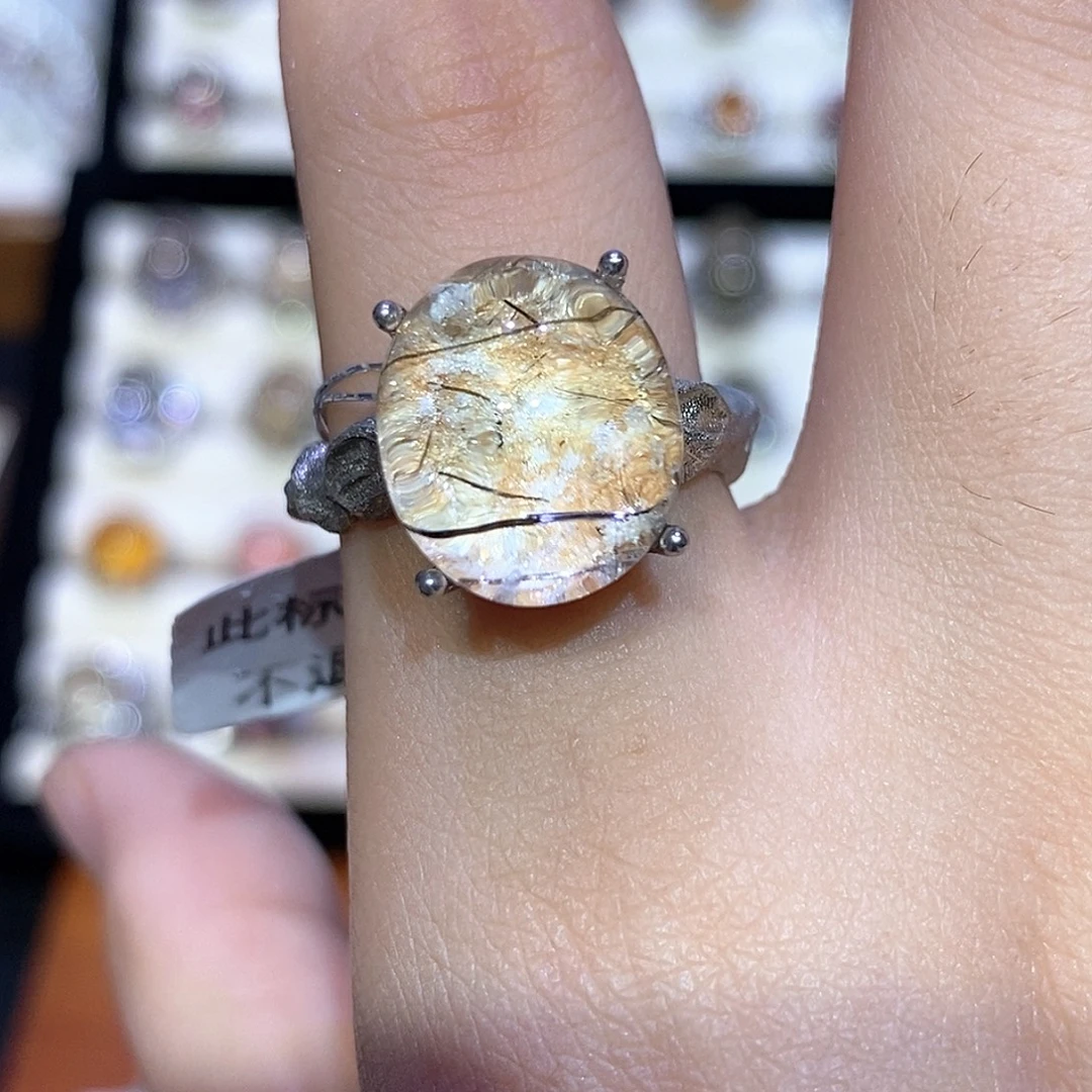 水晶戒指银S925镶嵌