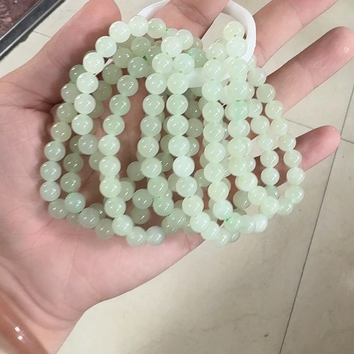 手链未镶嵌和田玉和田玉青海料手串 8mm 尺寸多样性发其一