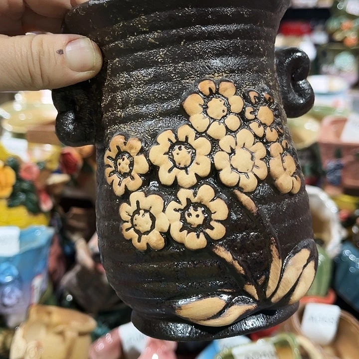 瓷片花盆多肉植物艺术品
