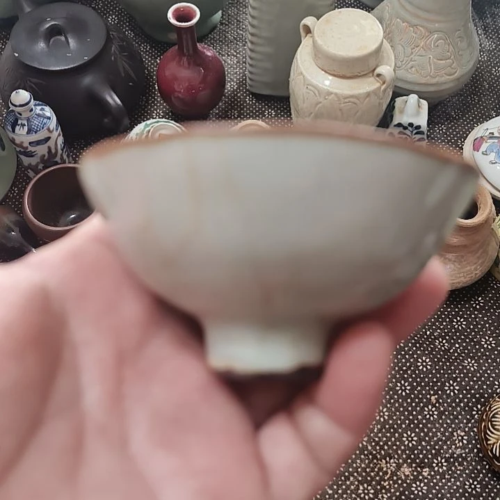 淡***瓷摆件一件精美龙泉花小杯全品