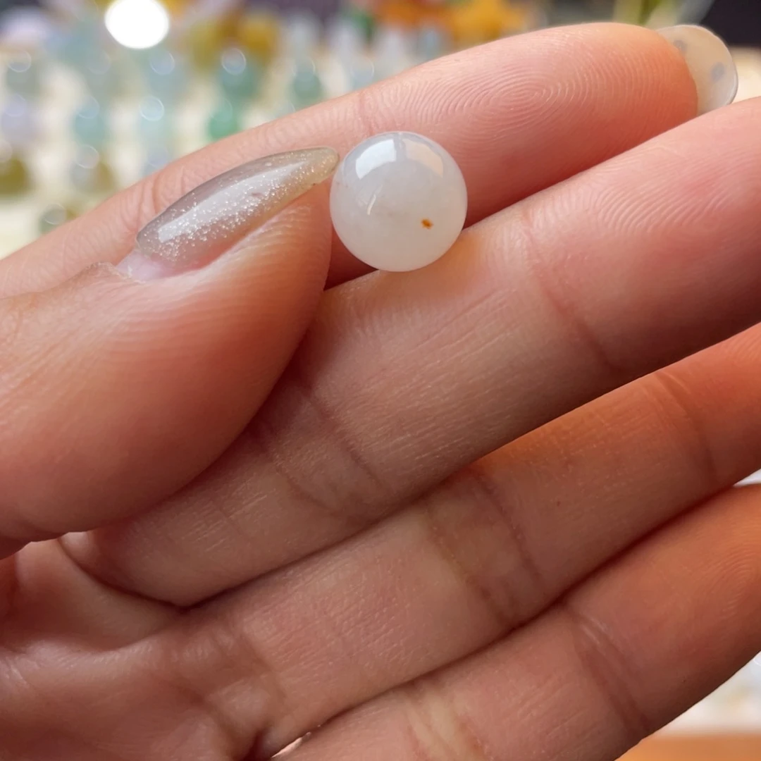 翡翠散珠白冰洒金珠9,3mm