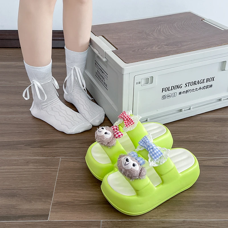 可爱雪莉玫厚底增高凉拖鞋女2025春夏新款小个子防滑爆款一字拖鞋