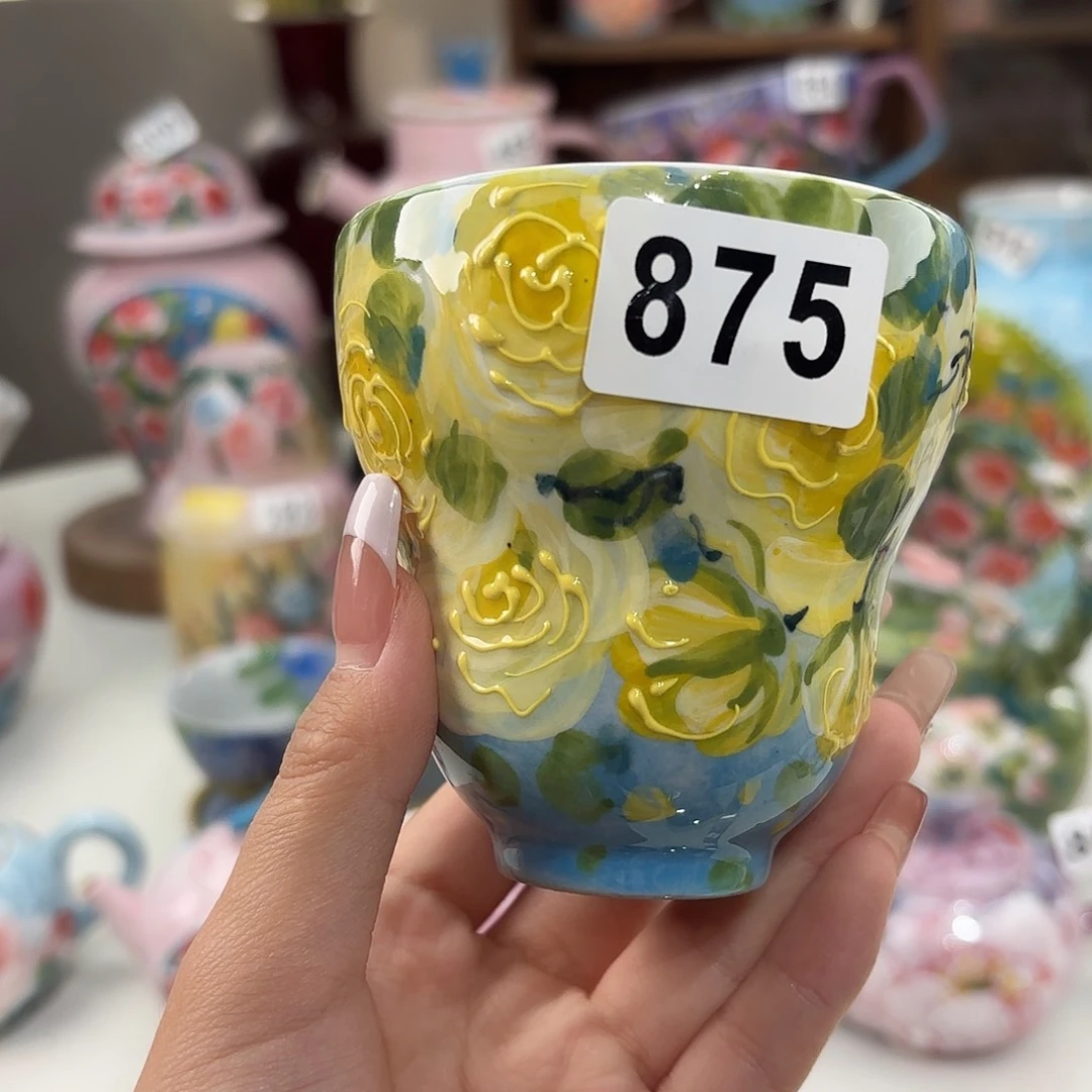 瓷片景德镇手绘高温釉下彩陶瓷茶具