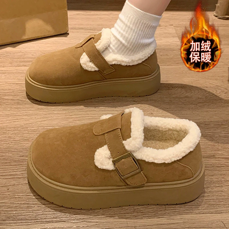 女童棉鞋洋气公主乐福鞋2025冬季新款儿童加绒保暖勃肯鞋女孩大童