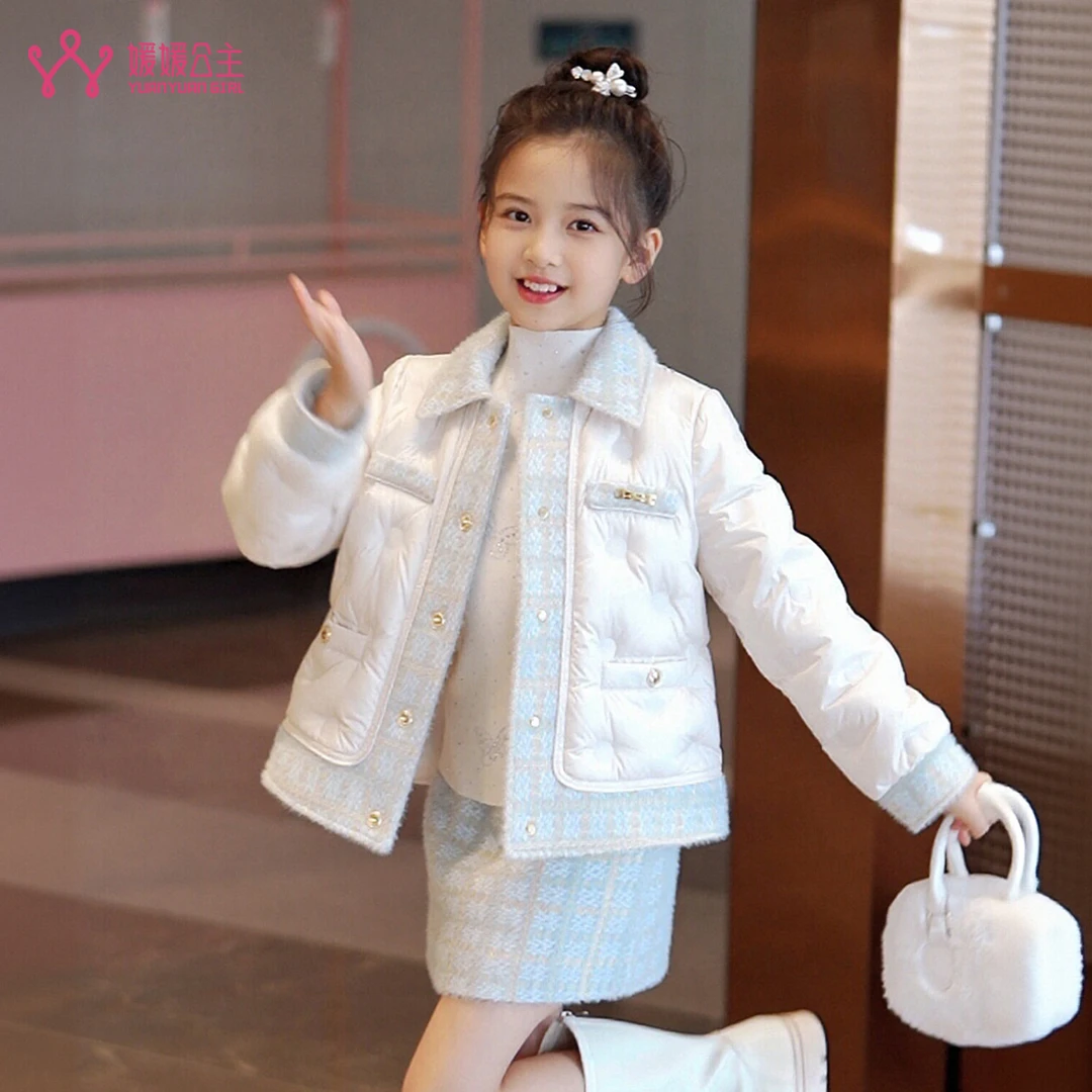 媛媛公主2025秋冬季女童中大童时尚百搭保暖羽绒套装15316Q402
