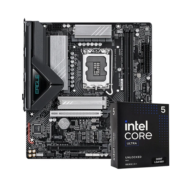 技嘉英特尔U5 245KF搭B860M电竞游戏主板CPU套装盒装处理器MATX