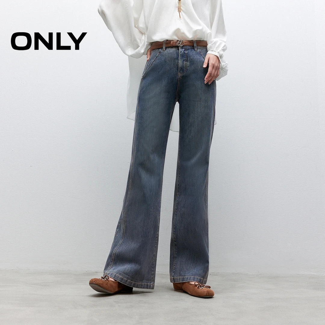 ONLY2025夏季新款复古百搭高腰显瘦喇叭裤牛仔裤女|125232037