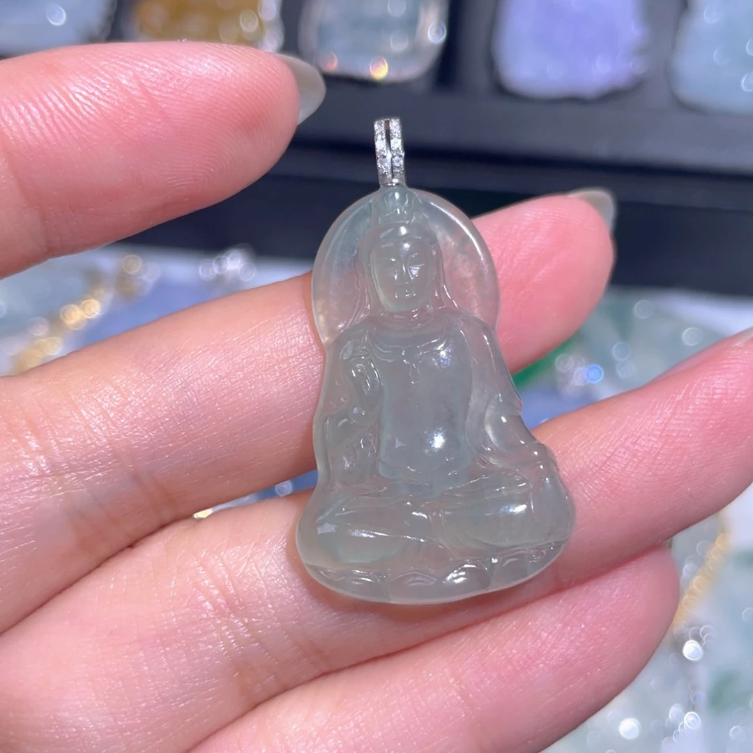 颈饰18K金镶嵌翡翠翡翠