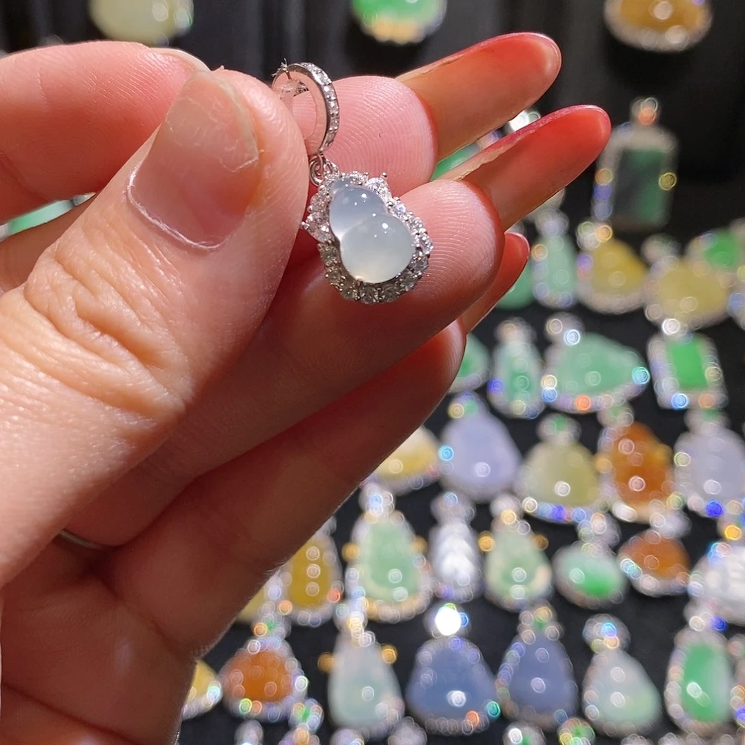 颈饰银S925镶嵌翡翠天然翡翠