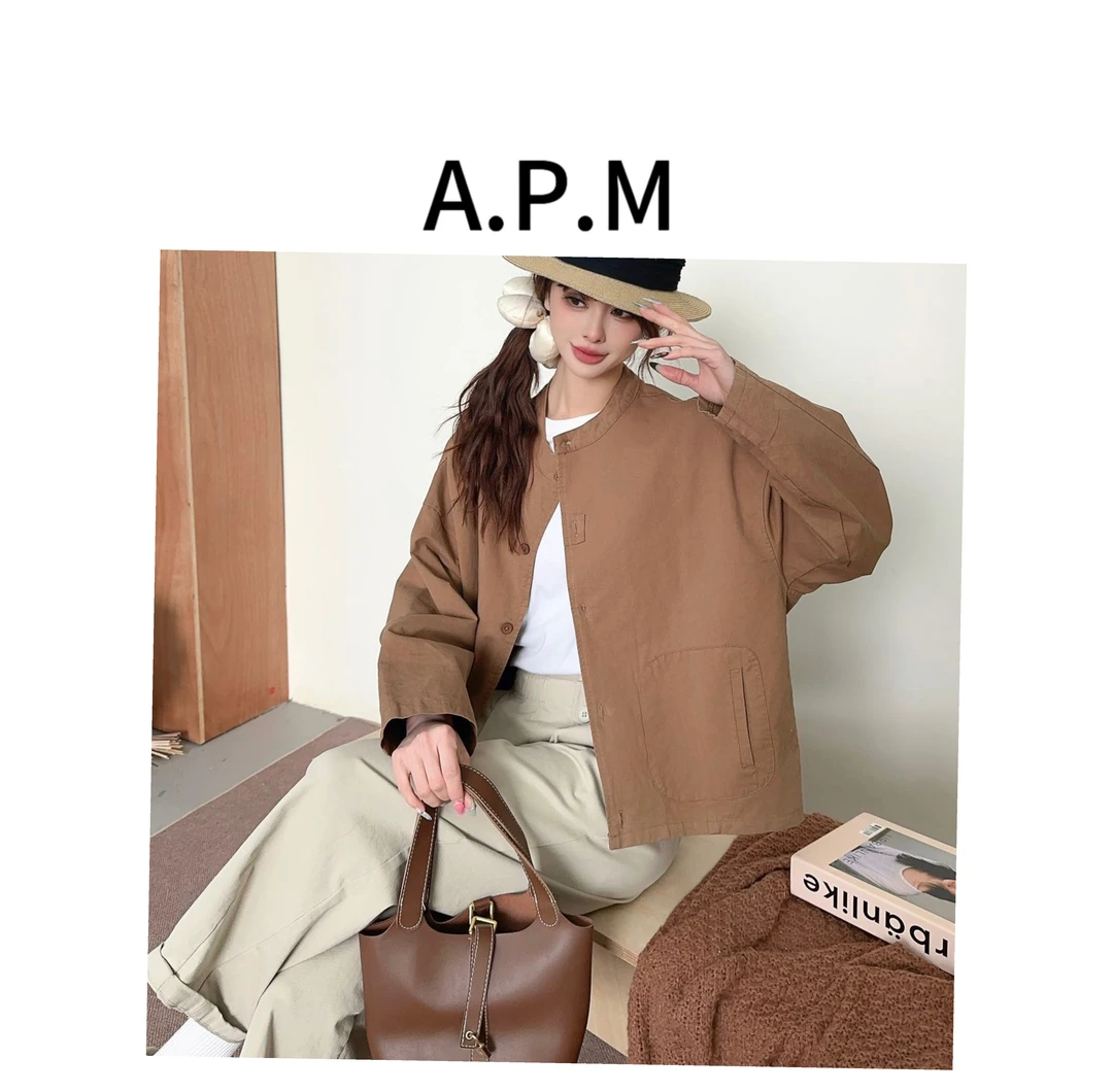 高美美-【时尚丽人】韩版春款上新时尚休闲纯色百搭防风外套-P