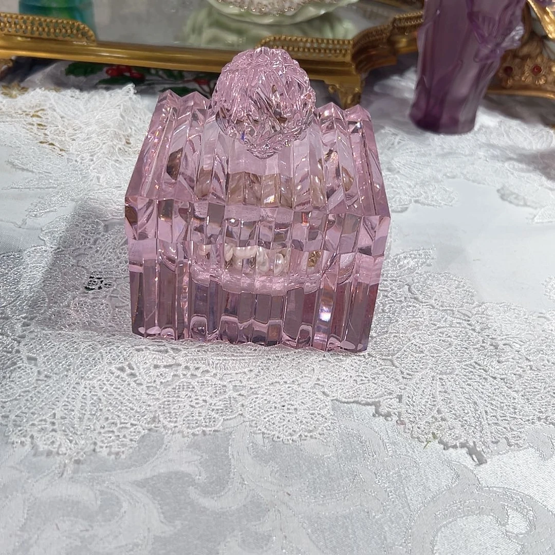 陶瓷粉水晶首饰盒收纳盒摆件