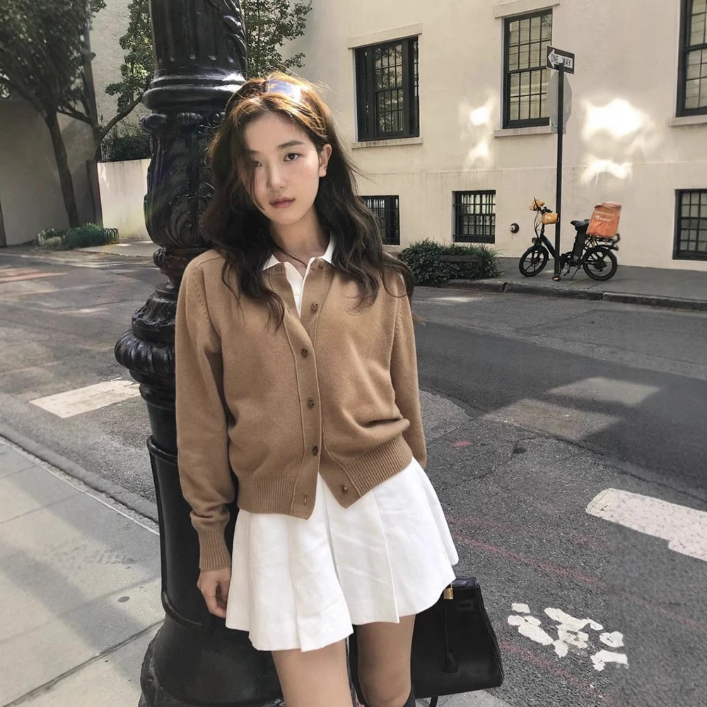 the barnnet韩国东大门春季白色百褶裙设计感半身裙a字短款裙子