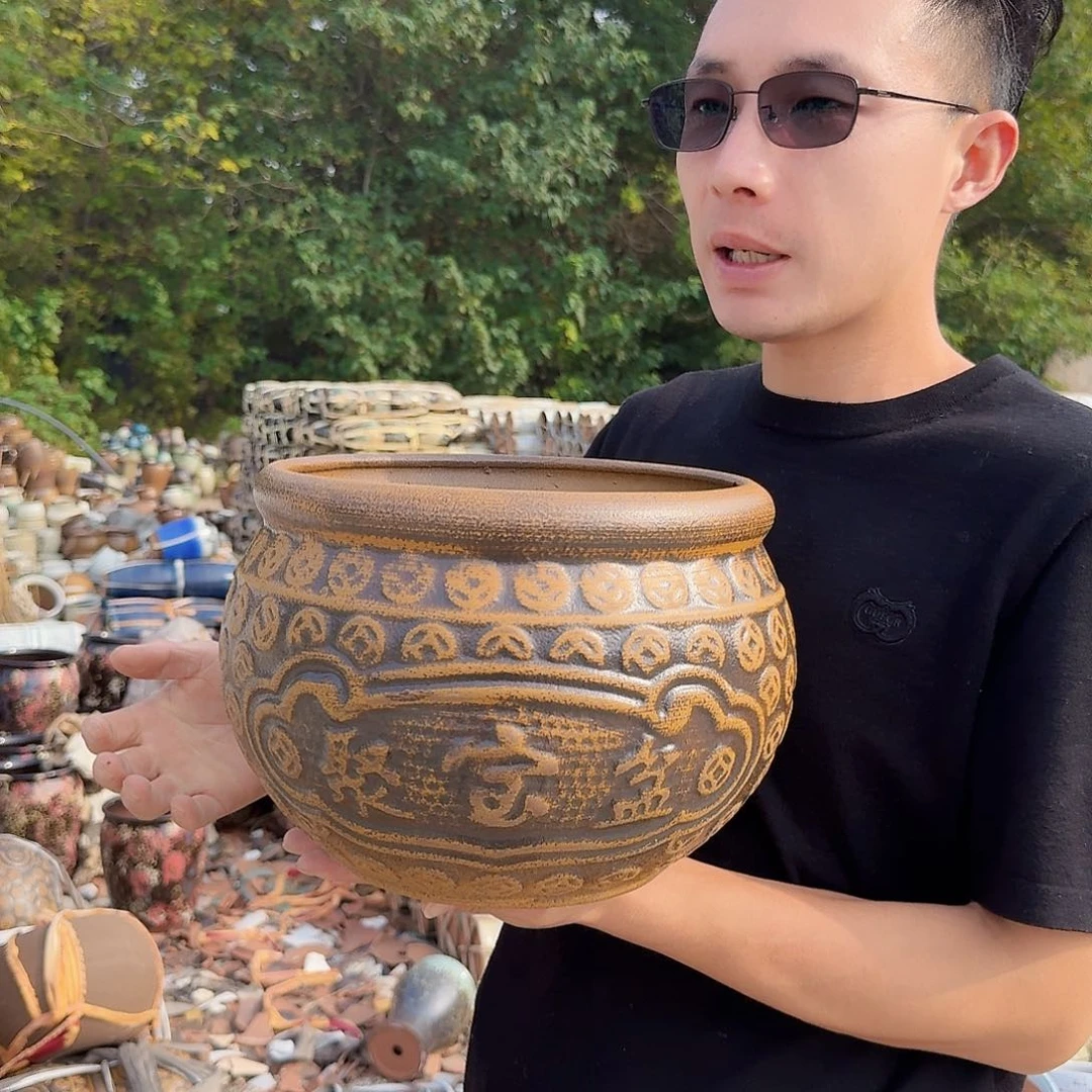 紫砂花盆口25高20（一个宝盆