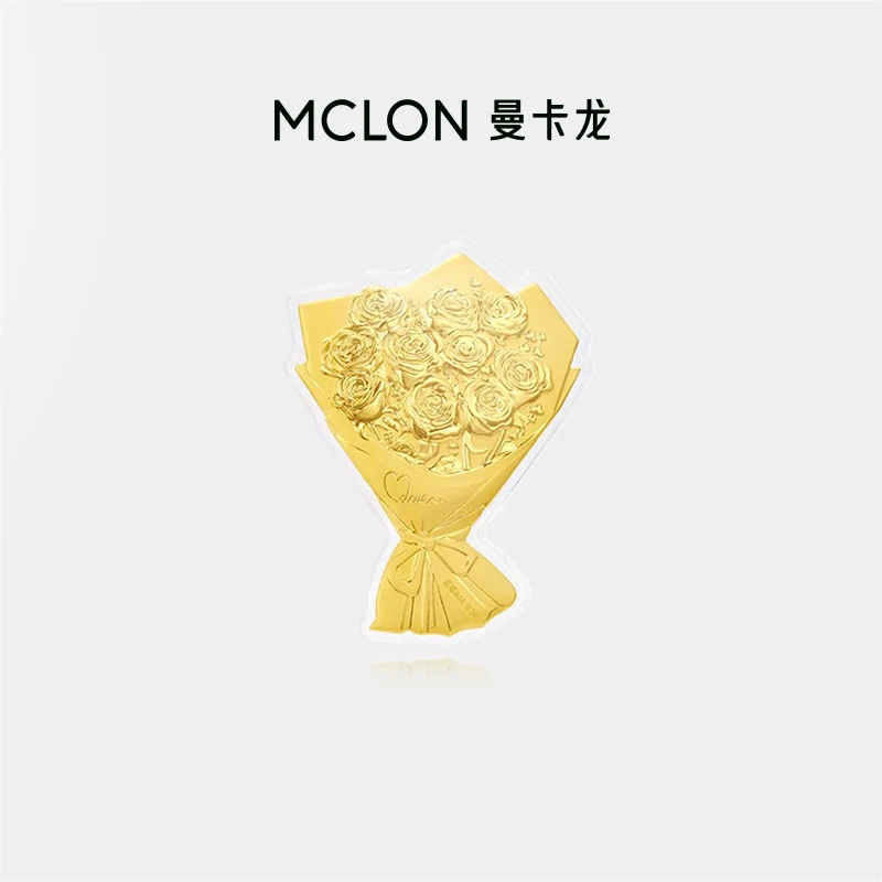 【曼卡龙】黄金足金耀金玫瑰花束金贴送女友情人节七夕礼物定价ZB