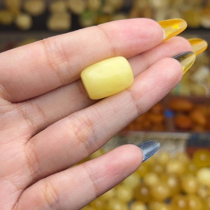 蜜蜡未镶嵌珠宝奇石198-天然蜜蜡满蜡新蜡桶珠