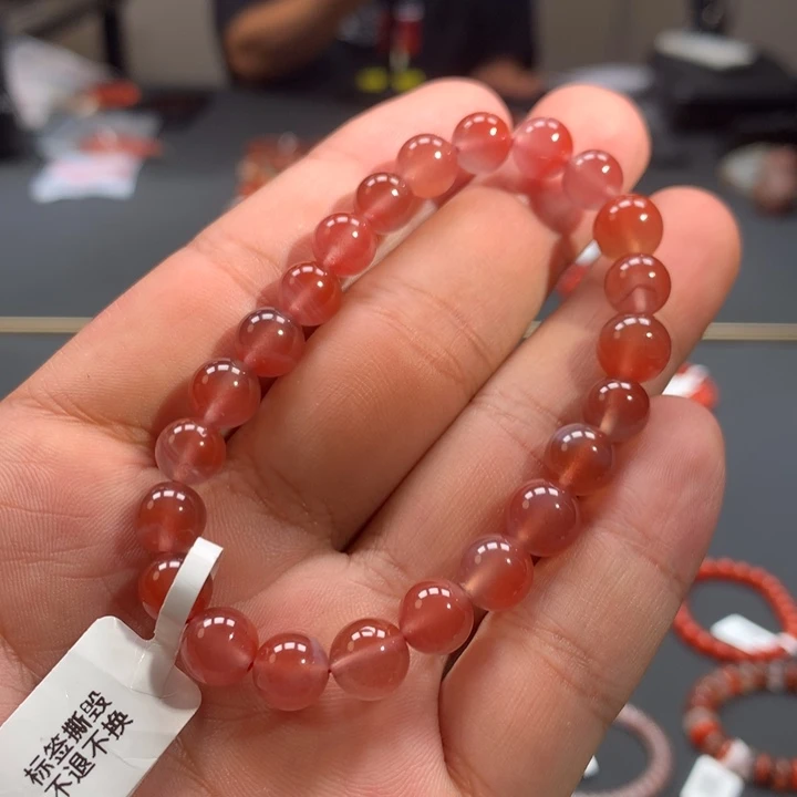 南红玛瑙未镶嵌单圈8mm➕冰粉