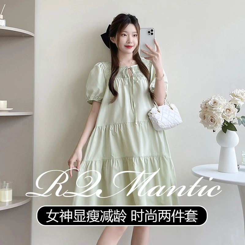 孕妇夏季2025新款大码女装连衣裙中长款孕妇裙宽松型女裙子