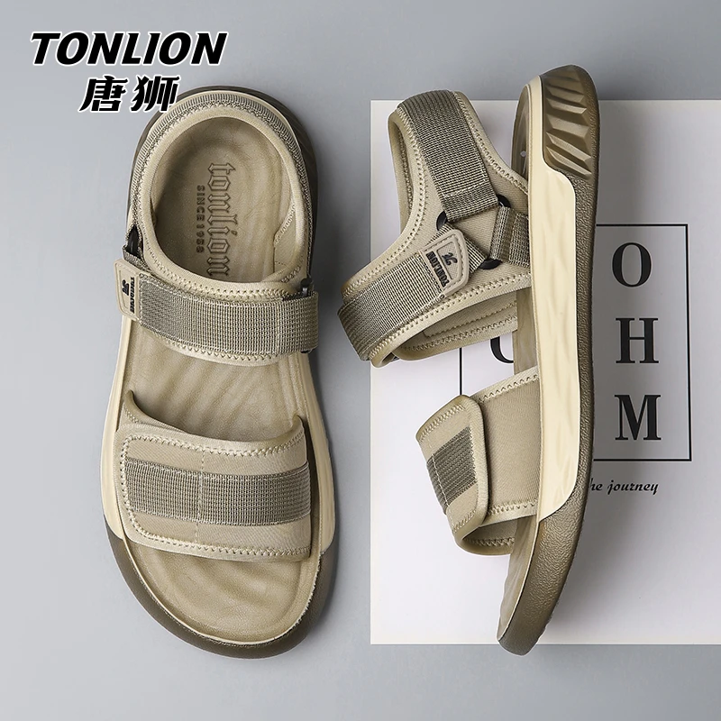 唐狮凉鞋男2025夏季透气外穿百搭软底潮流青年运动休闲沙滩鞋8117
