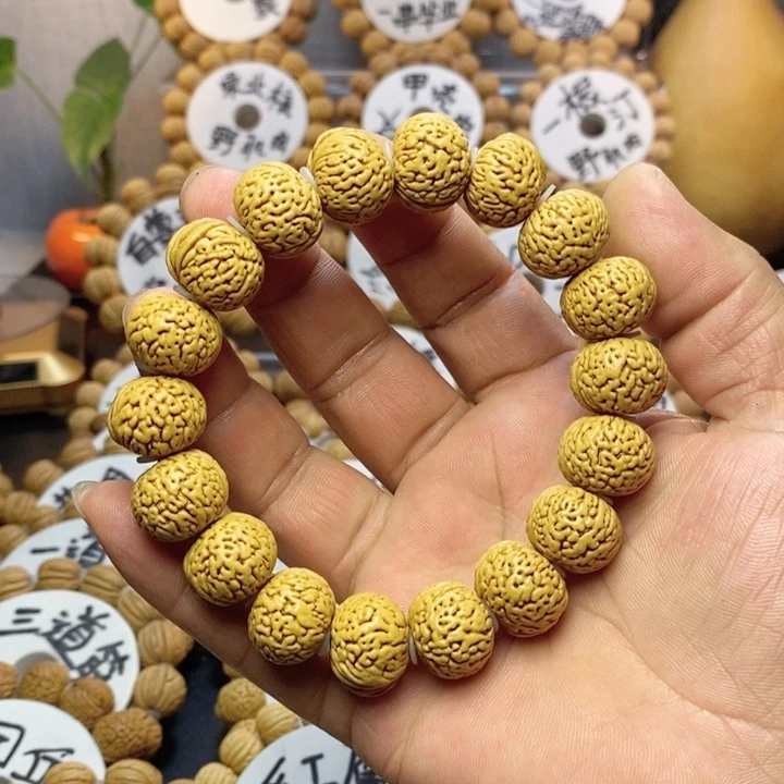 【闪购商品】牛**桃核雕刻手串手链