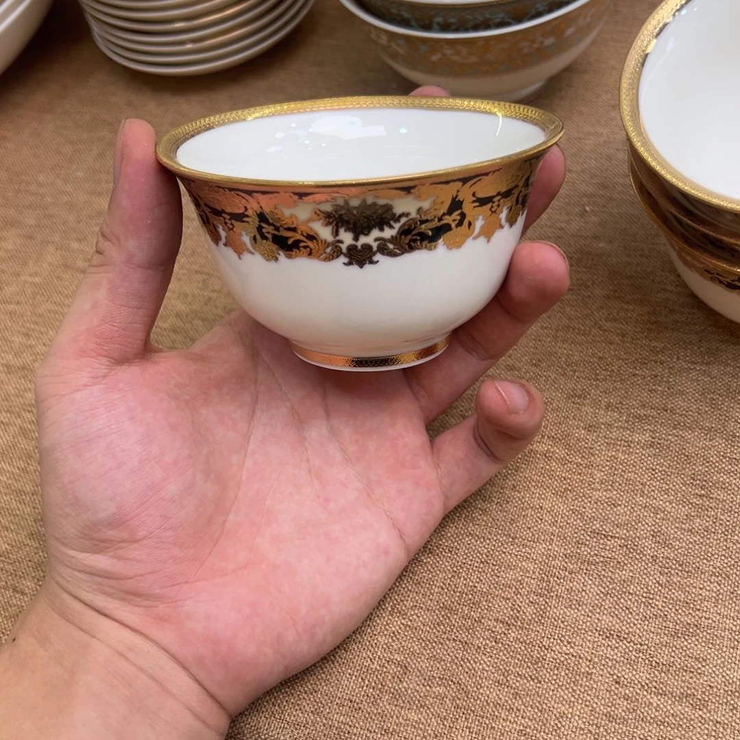 瓷片4寸奶茶碗四个一单打包价