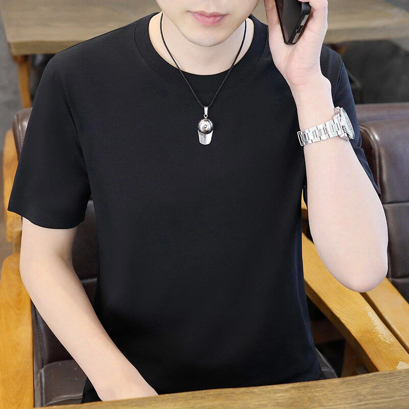 【高品质 液氨棉260g】索罗娜双针走线冰凉透气冰丝短袖夏T恤男8026