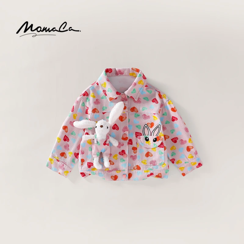 MOMOCO春秋女童洋气爱心满印可爱小兔子玩偶外套新款75730107061