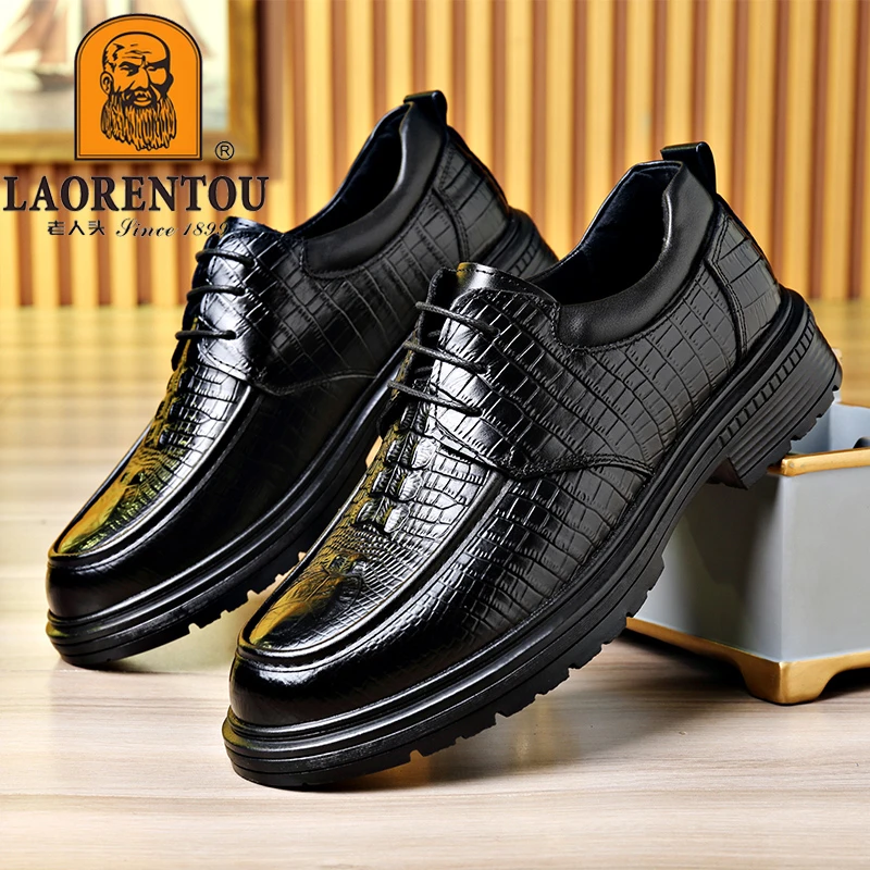 老人头皮鞋男商务正装真皮司机男士皮鞋休闲软面英伦结婚鞋