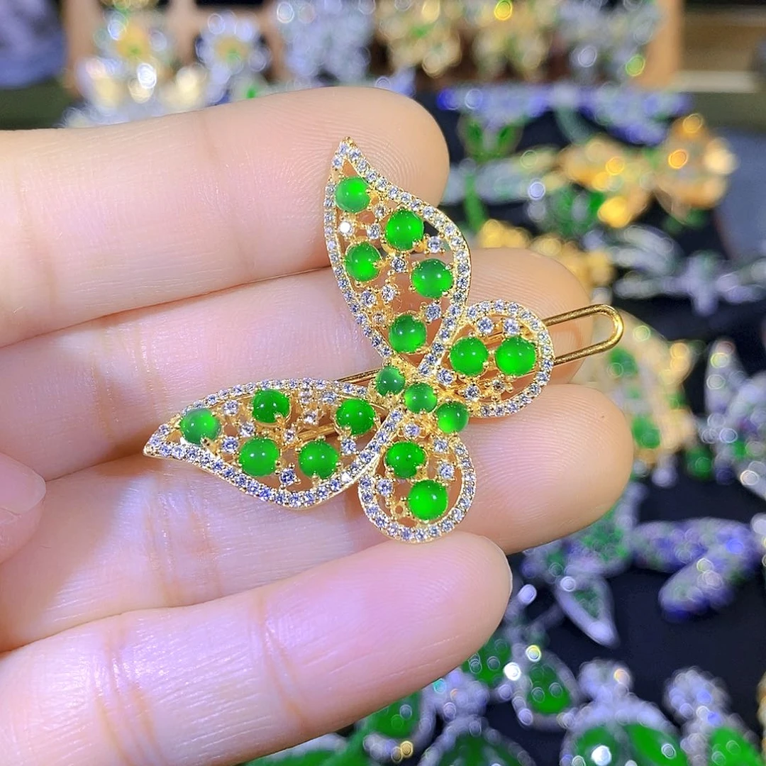 吊坠(不含链)银S925镶嵌翡翠