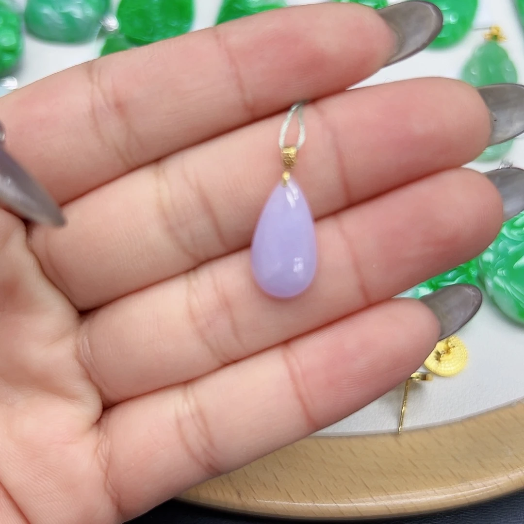 翡翠颈饰18K金镶嵌天然Ａ货翡翠