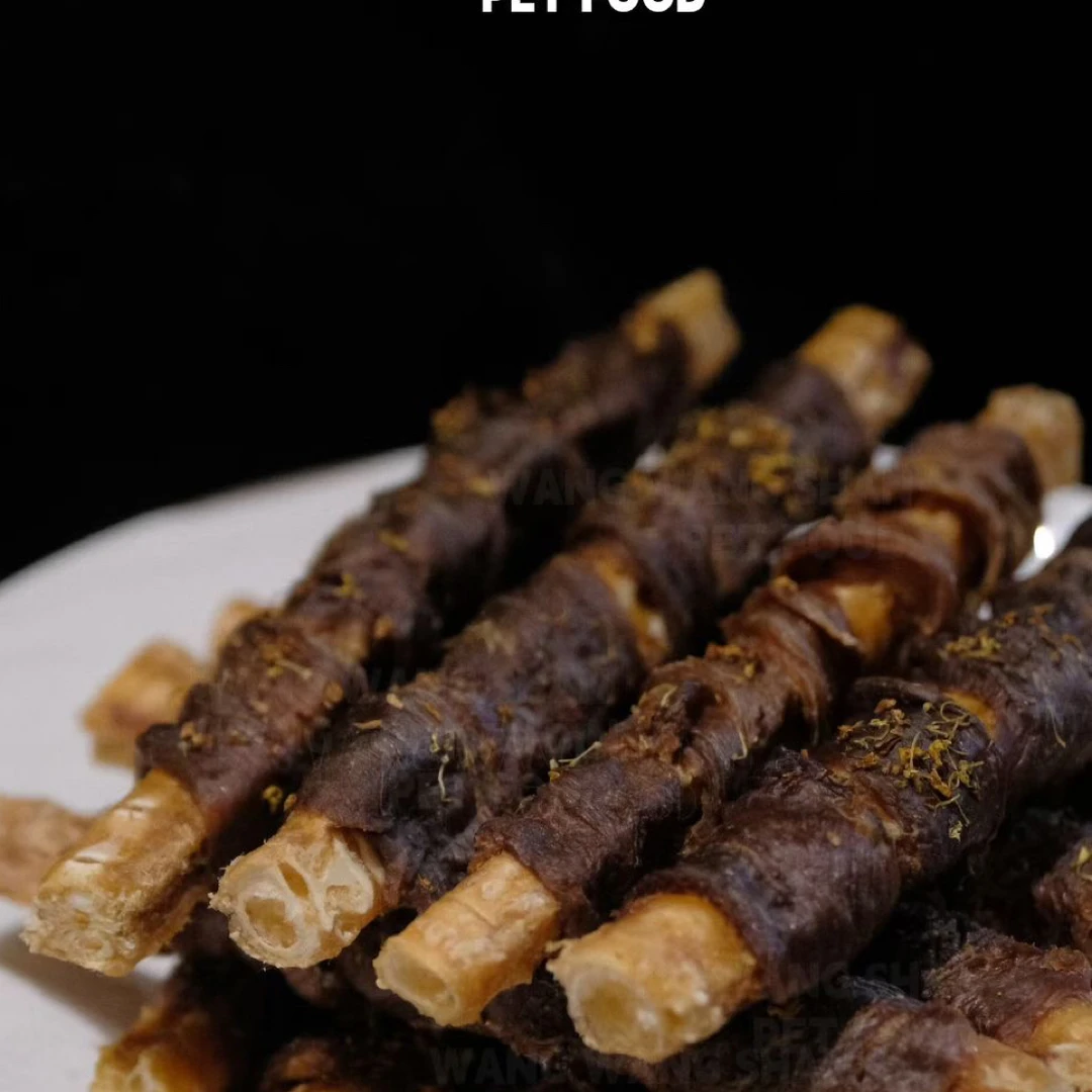 桂香鸭肉裹三文鱼冻干骨 酥脆 宠物烘干零食