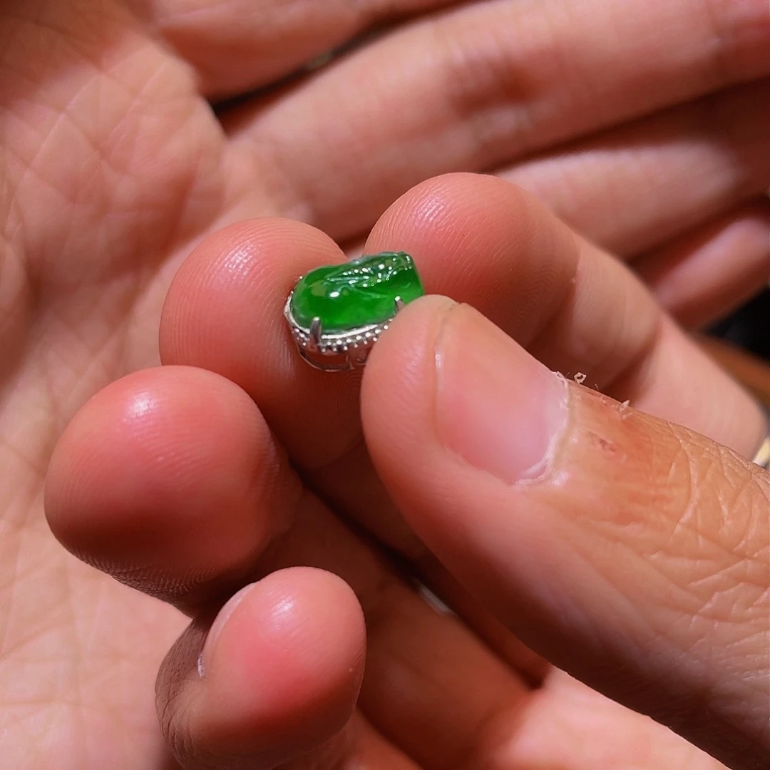 翡翠吊坠(不含链)银S925镶嵌