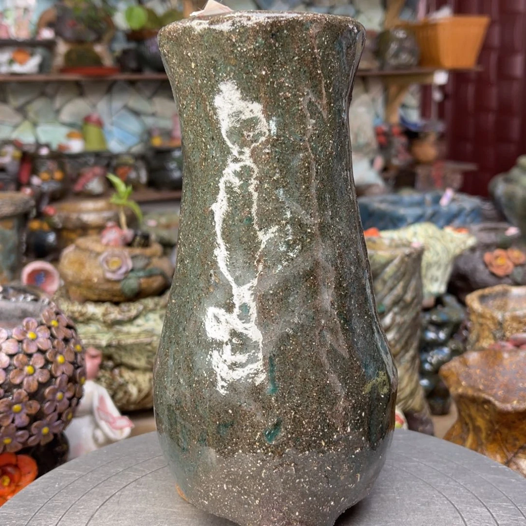 红陶粗砂陶手工花盆