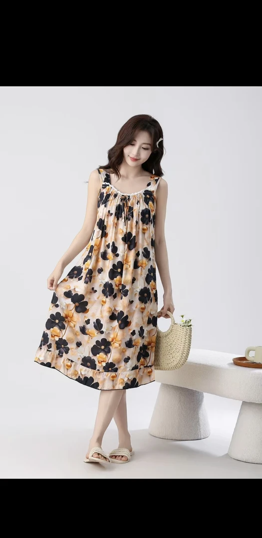 夏季加肥加大新款立体数码宽松吊带睡裙