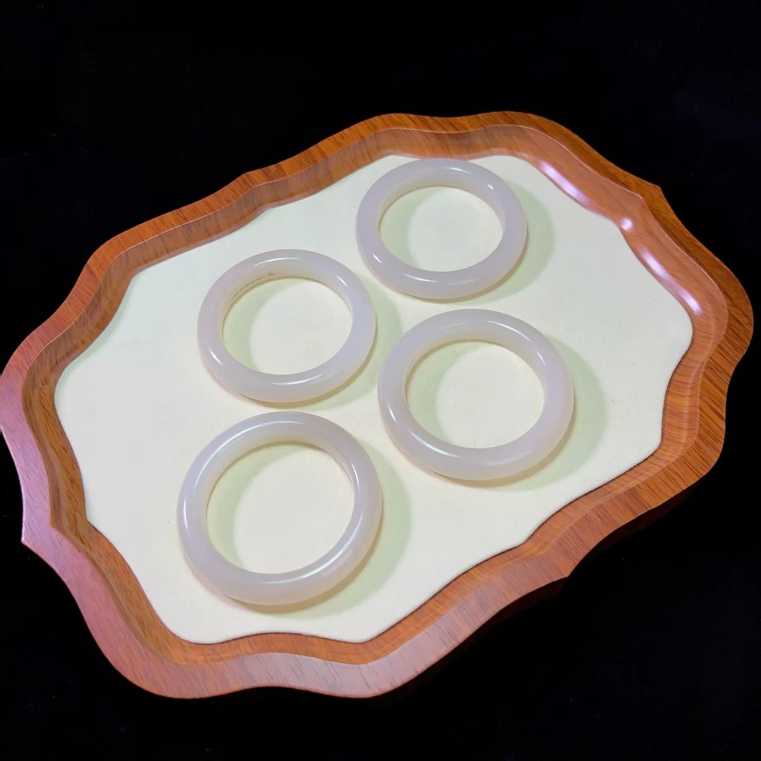 天然和田玉藕粉手镯T(多样性发货)