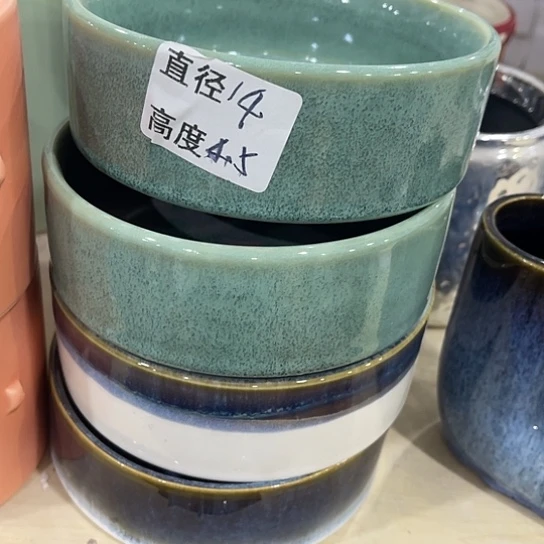 多肉绿植陶瓷花盆9.9包邮，有孔