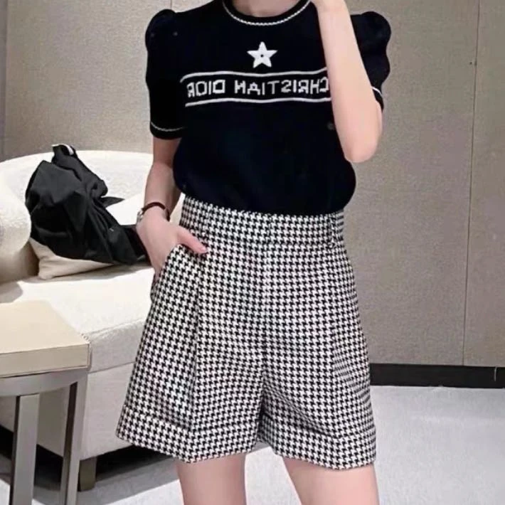 闲置/Dior/迪奥/棋盘格短裤/36码/Xspa7619