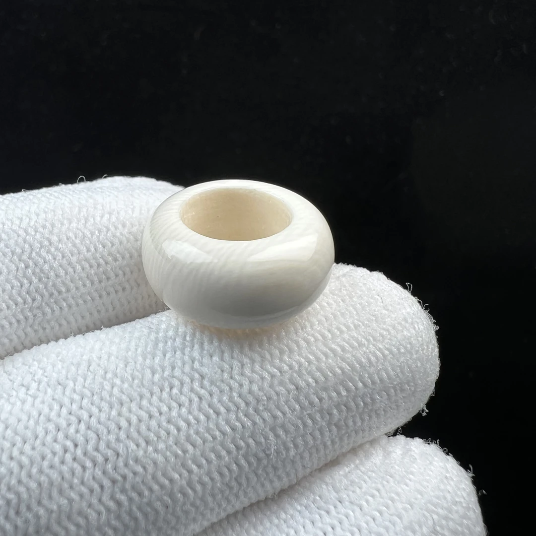 S1411天然猛犸牙跑环戒指内径9.8mm支持鉴定 假一罚四