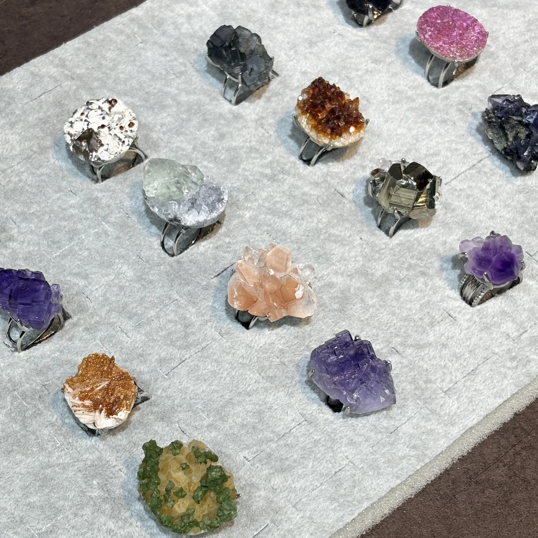 铜合金戒指 原矿原晶 开口可调节戒指