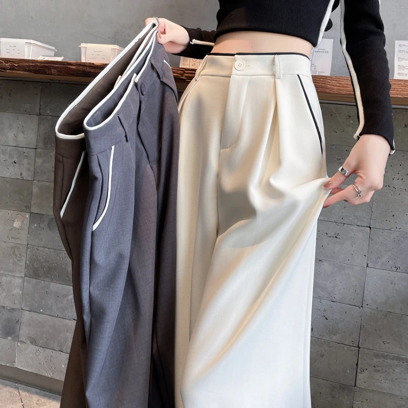 高级感西装裤女春秋2025新款百搭高腰显瘦宽松休闲直筒拖地阔腿裤