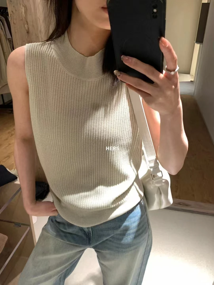Hers简约韩系气质调性日常百搭圆领针织背心