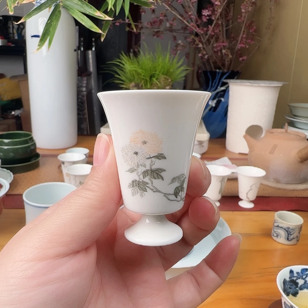 杯子陶釉上彩文人清供杯