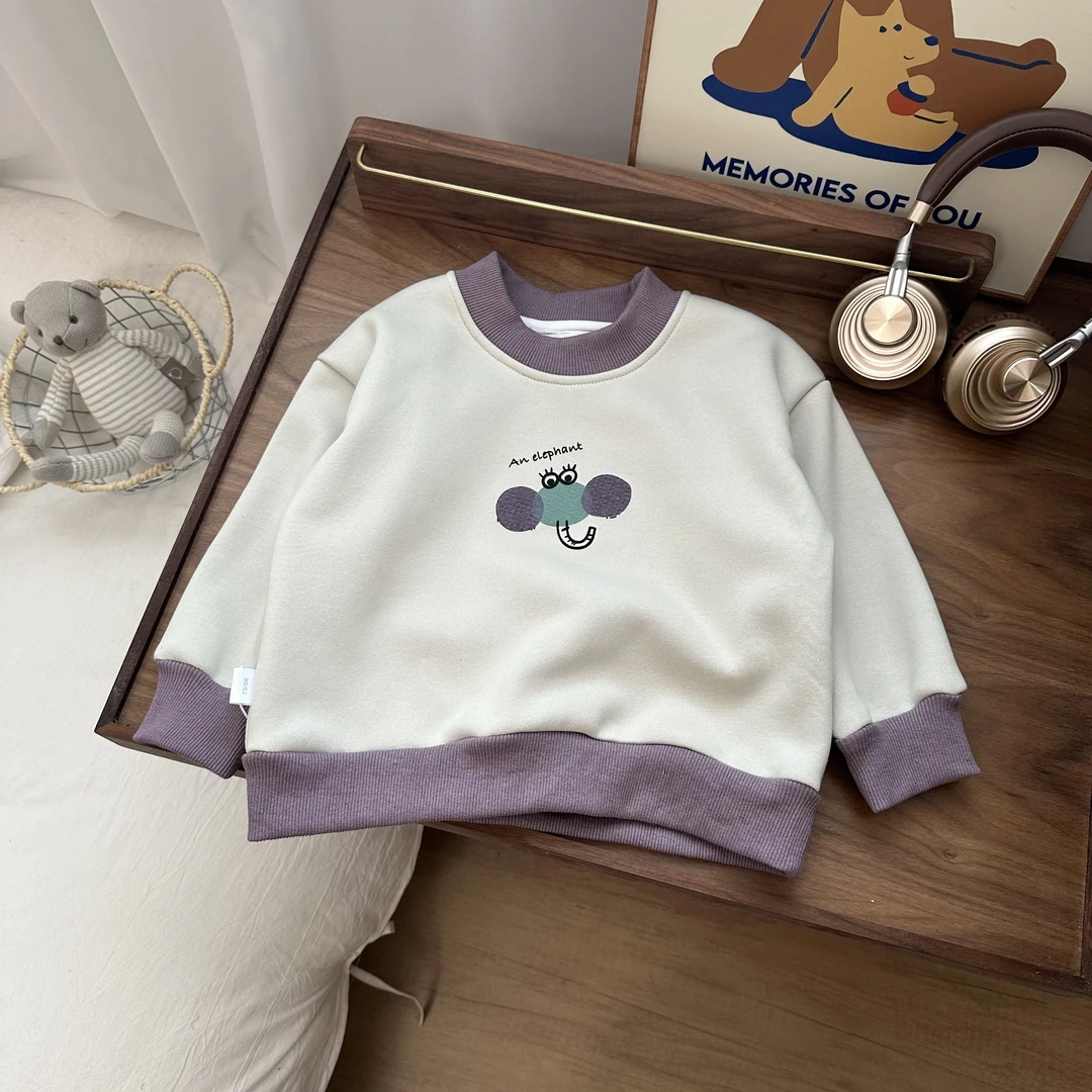 【朱鑫宇专属】圆领冬款大象长袖加绒卫衣BMD3193