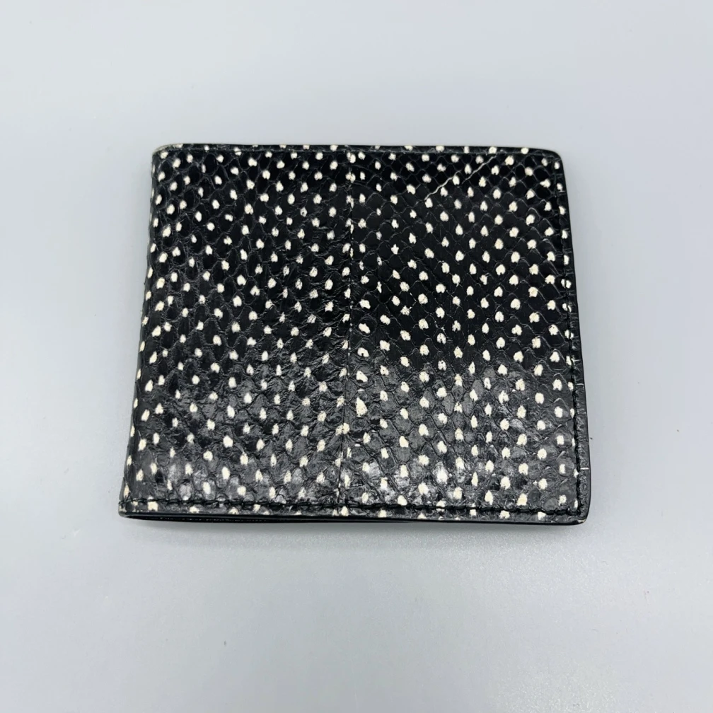95新 Alexander McQueen/亚历山大·麦昆 黑色蟒纹钱包1667 3496