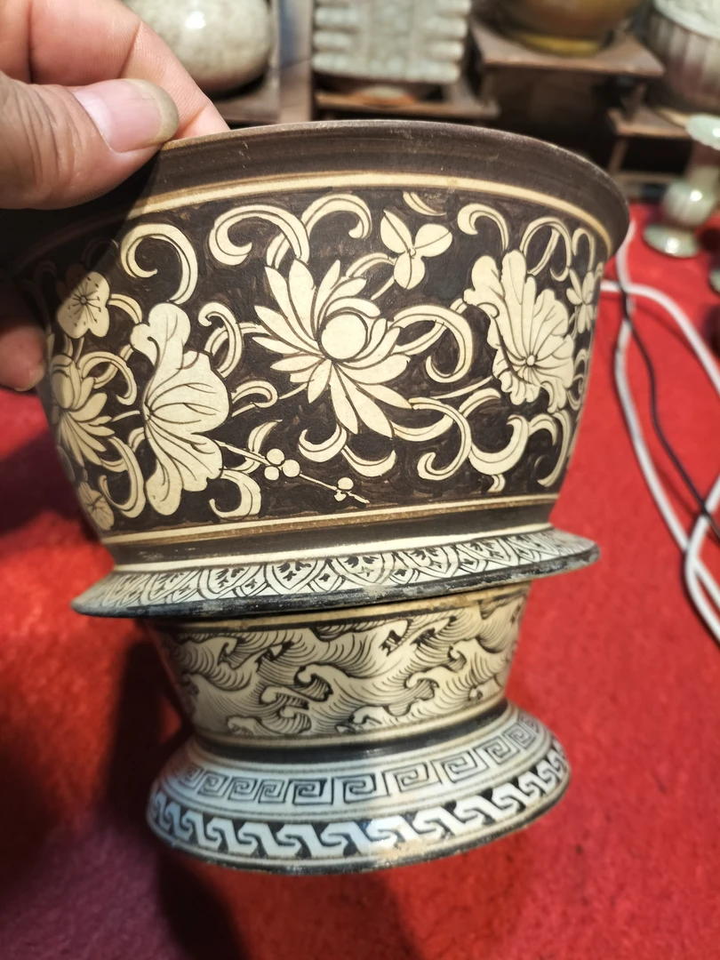 吉州彩绘炉，工艺精髓，东西完整，